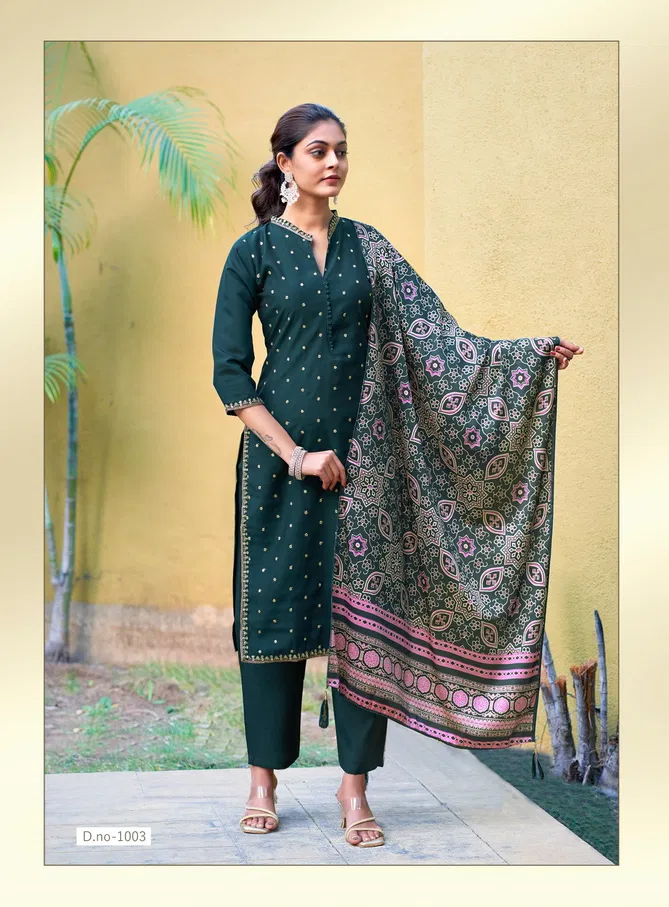 Chandani Vol 1 By Kushals Roman Silk Kurti With Bottom Dupatta Wholesale In India